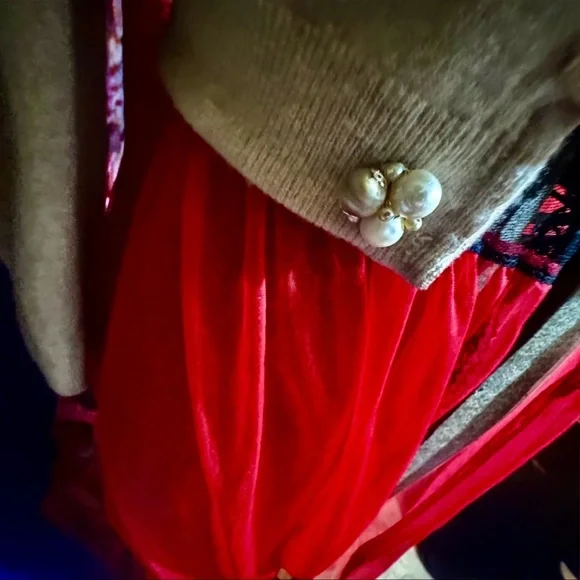 Luxurious Beige vintage real mink and cashmere Women's sweater cardigan - Picture 12 of 13